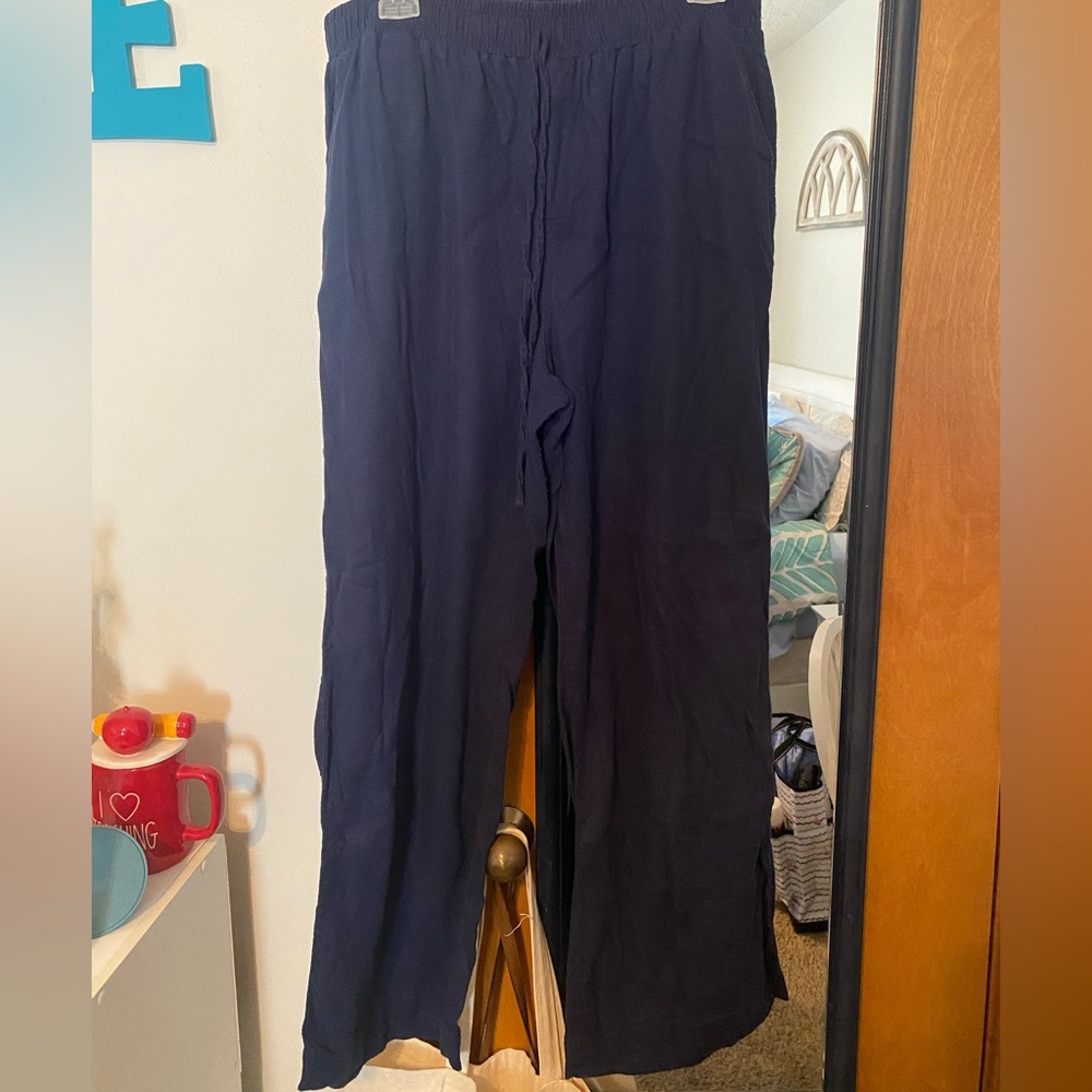 Briggs navy linen pants